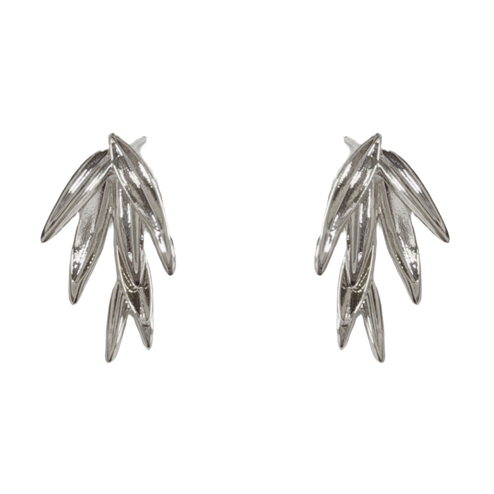 Eaioncol Bamboo Leaf Earrings 14K Gold Plated & Silver Plated