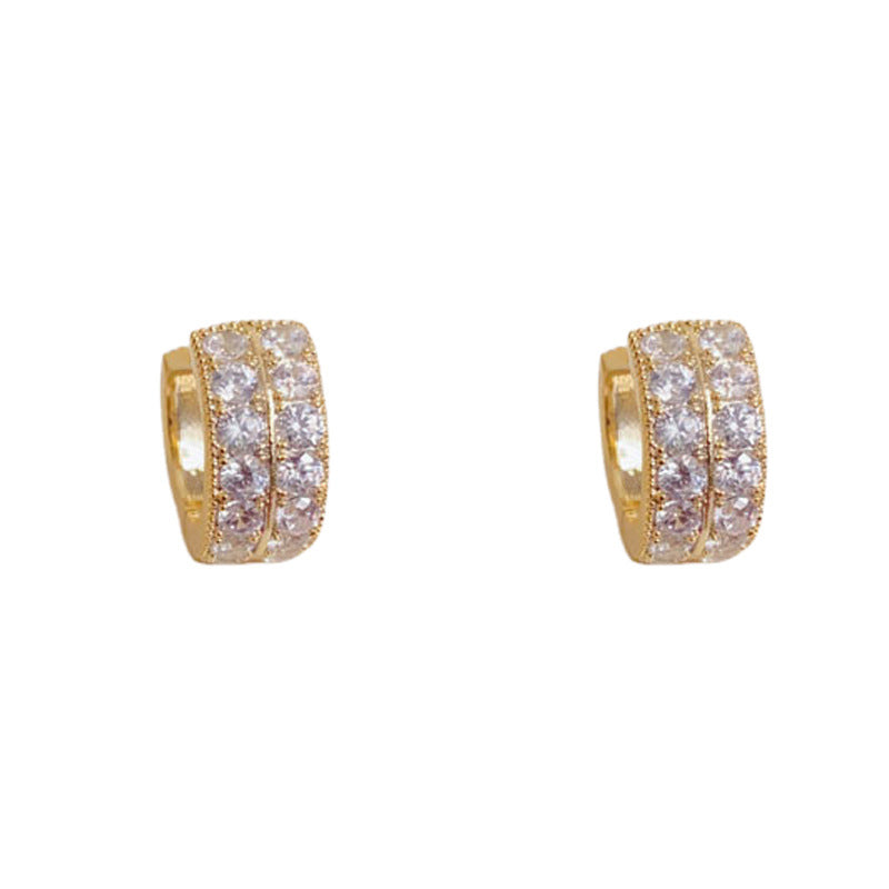 Elegant Geometric Circle Hoop Earrings – French Minimalist Design