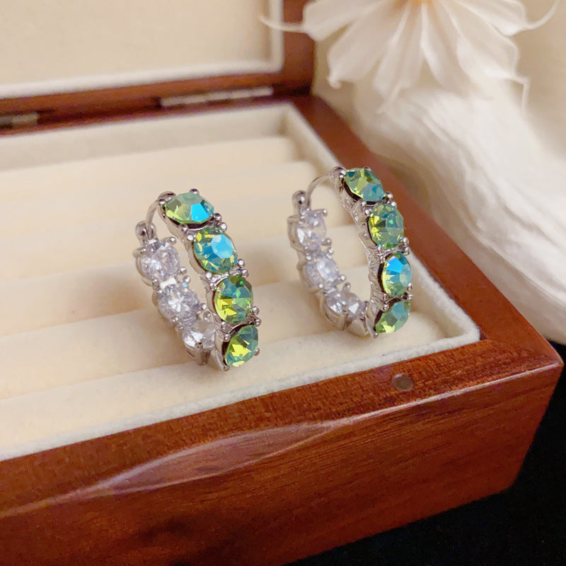 Elegant Full-Zircon Geometric Ear Cuff Earrings – Geometric Design