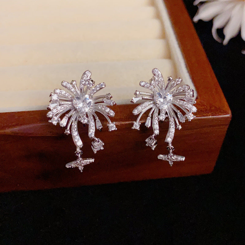 Luxury Zircon Firework Star Drop Earrings – Elegant Design