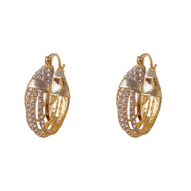 Elegant Full-Zircon Metal Ear Cuff Earrings – Ultra-Sparkle Design