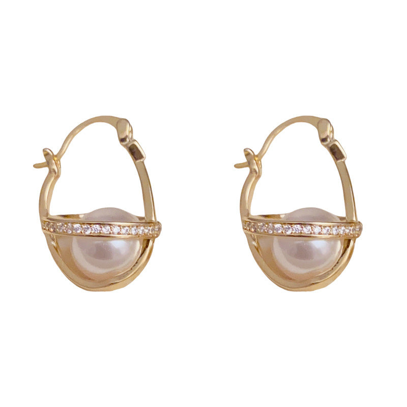 14K Gold-Plated Planet Pearl Ear Cuffs – Chic Minimalist Design