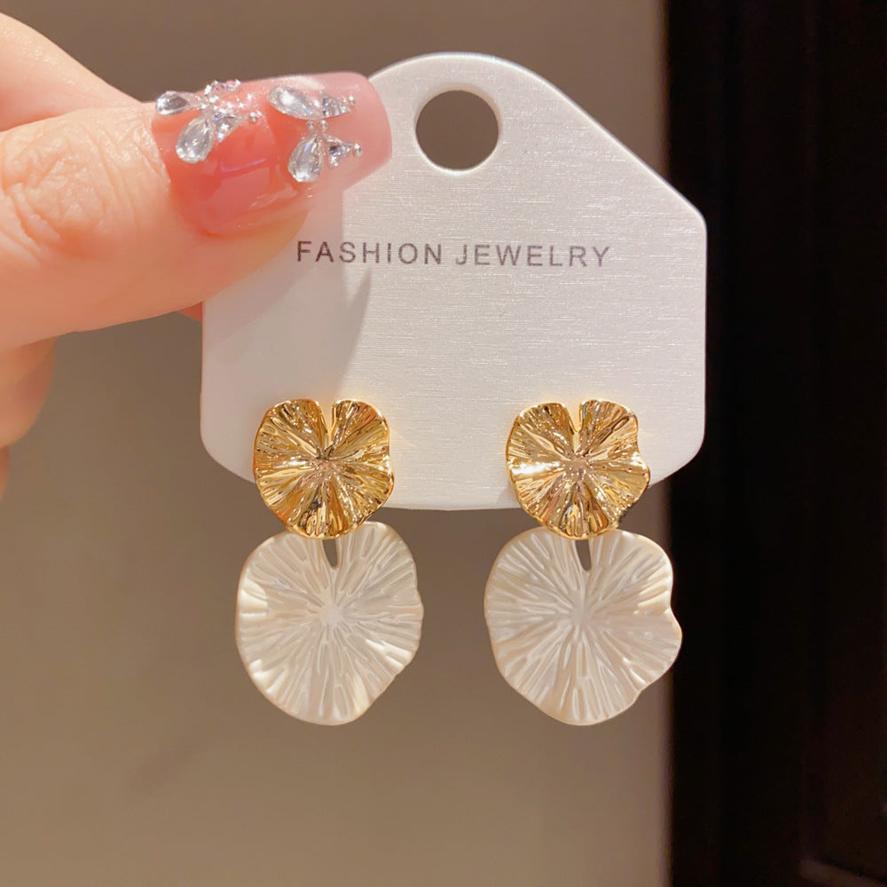 Eaioncol Two-Tone Geometric Drop Earrings Gold