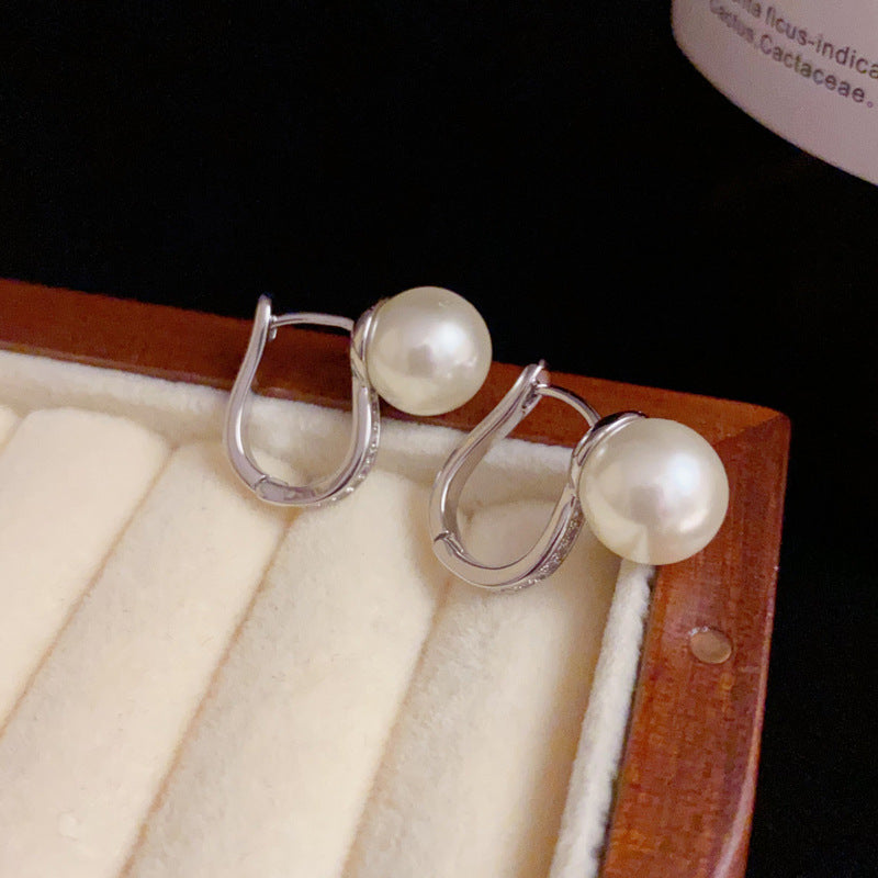 14K Gold Pearl & Silver Pearl Earrings - Chic Elegance Design