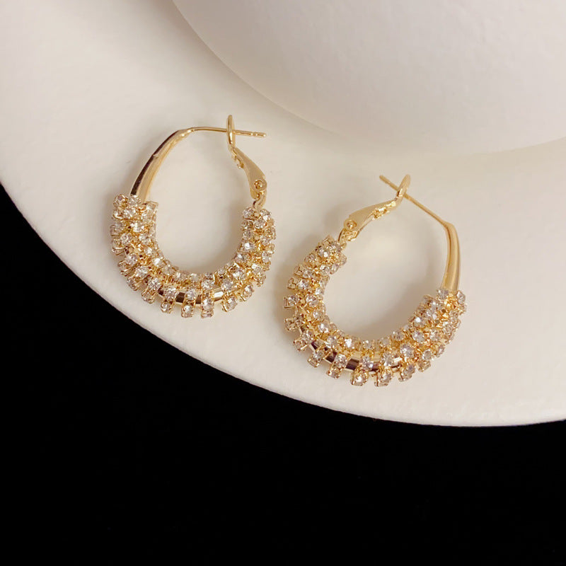 Eaioncol CZ Circle Hoop Earrings Gold Silver