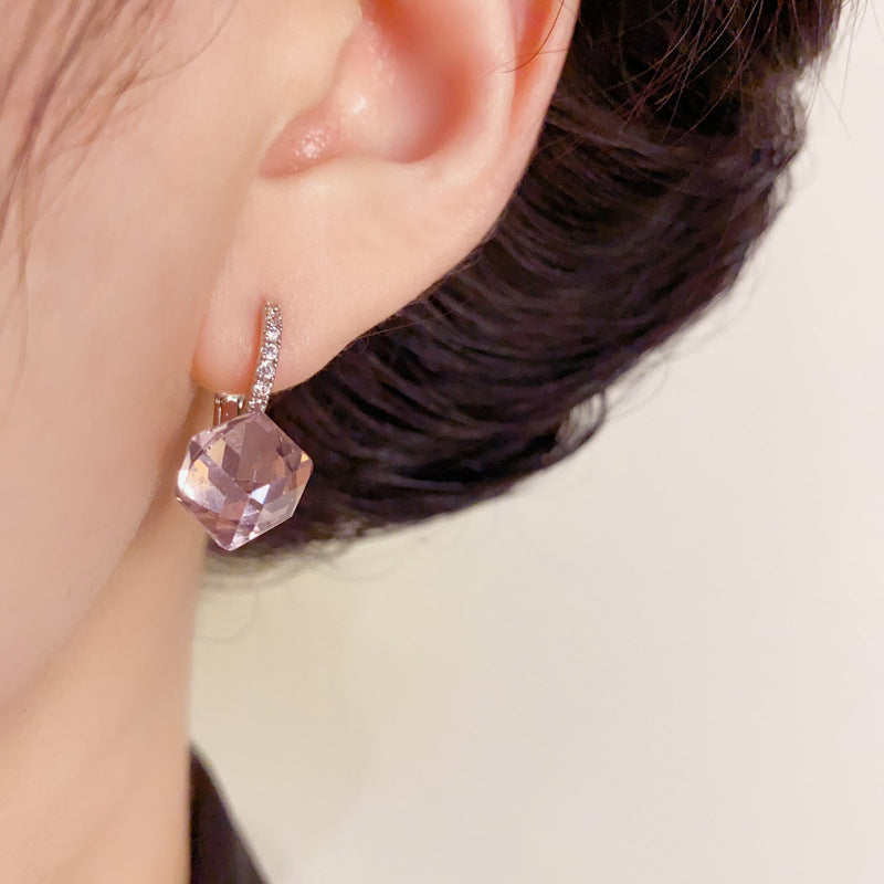 Luxury Square Zircon Geometric Ear Cuff Earrings – Elegant Design