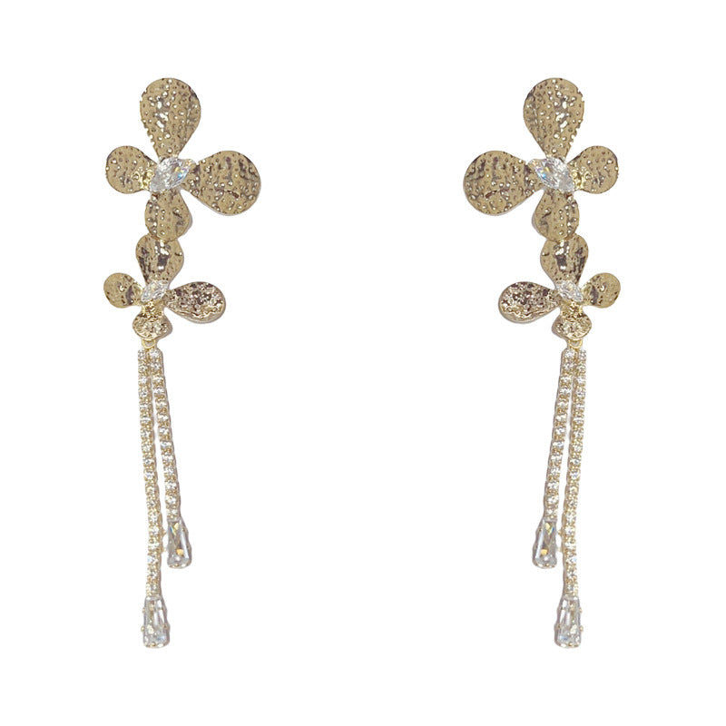 Luxury Zircon Butterfly Tassel Earrings – Elegant Design