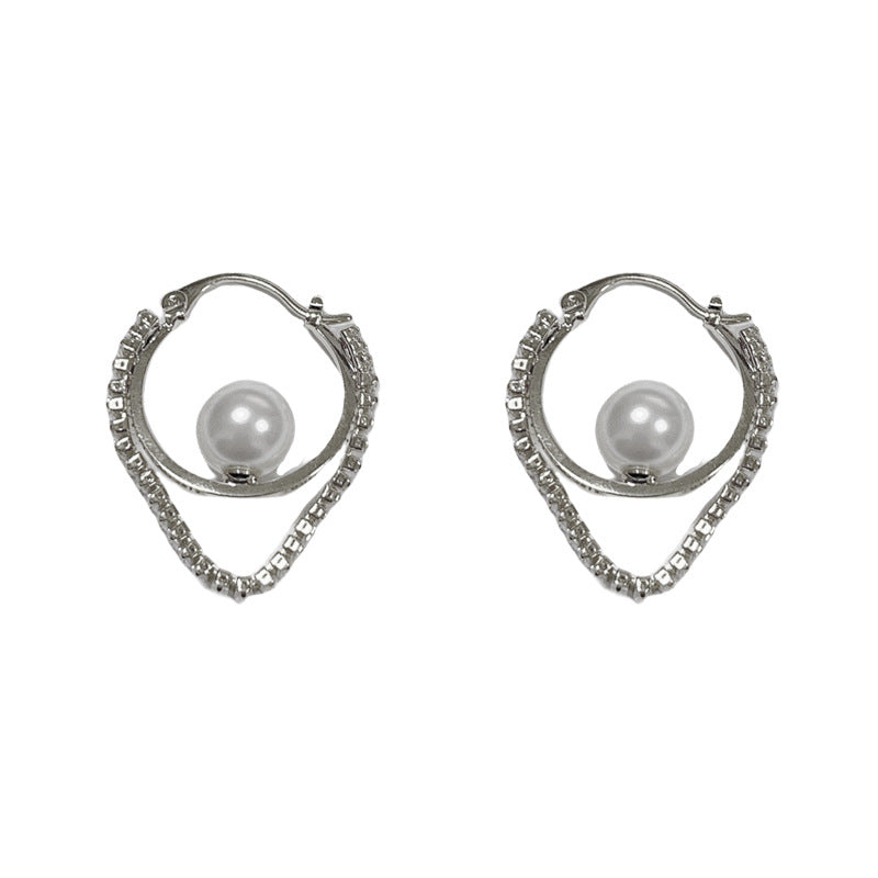 14K Gold-Plated Zircon Chain Tassel Hoop Earrings -Elegant Chic Design