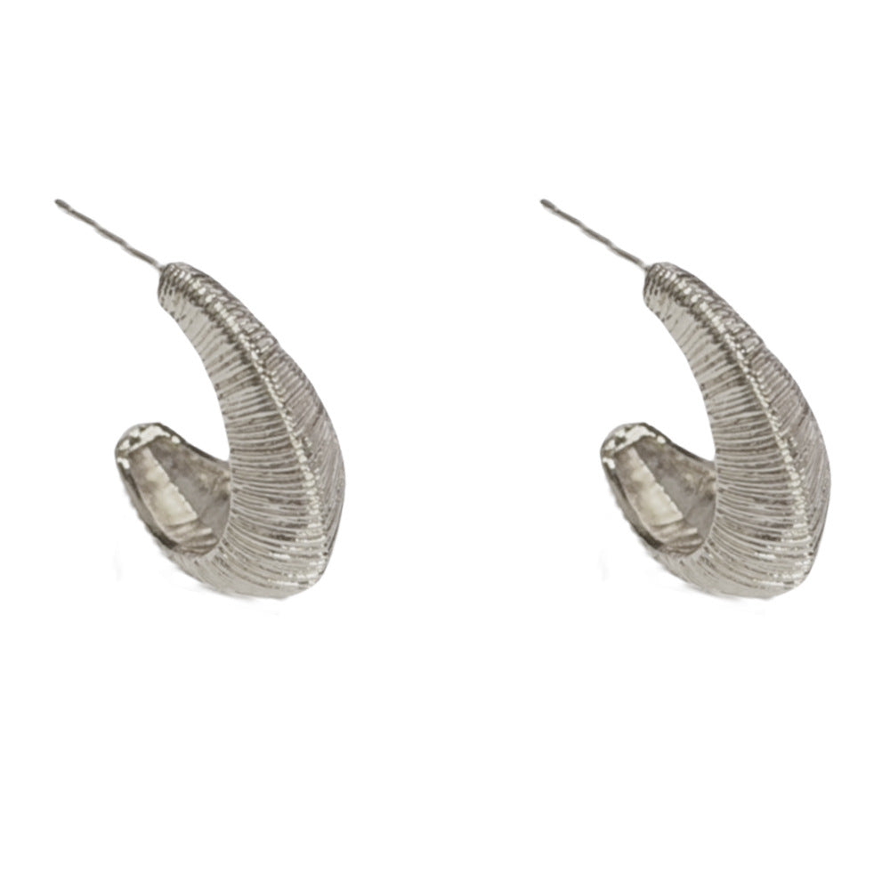Eaioncol Textured Teardrop Hoop Earrings Gold Silver