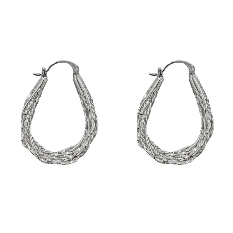 Luxury Twisted Rope Teardrop Ear Cuff Earrings – Geometric Design