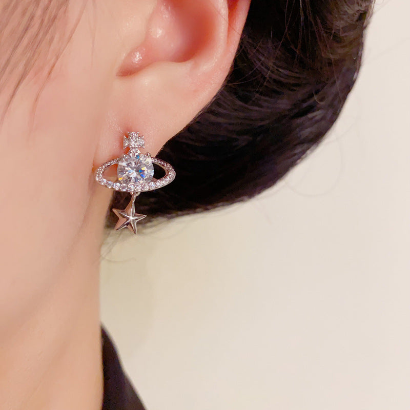 Luxury Zircon Star Stud Earrings – Elegant Design