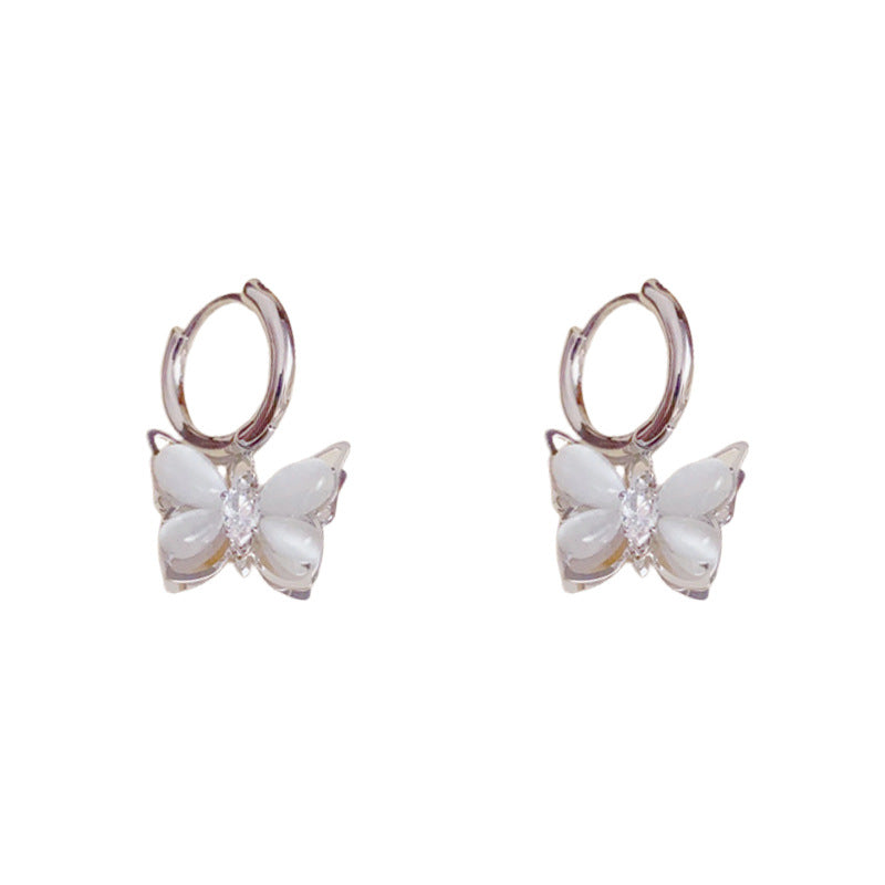 Luxury Zircon Butterfly Drop Earrings – Animal-Inspired Design