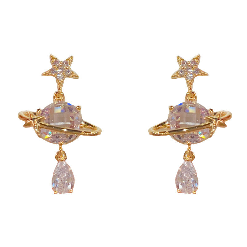 Elegant Sparkling Starfall Water Drop Earrings – Minimalist Design
