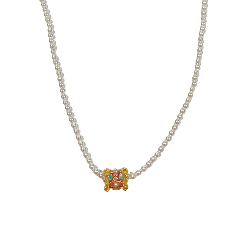 14K Gold Kaleidoscope Pearl Necklace & Earrings Set – Elegant Design