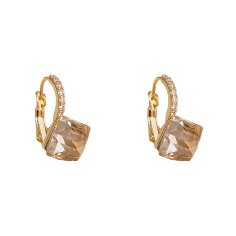 Luxury Square Zircon Geometric Ear Cuff Earrings – Elegant Design