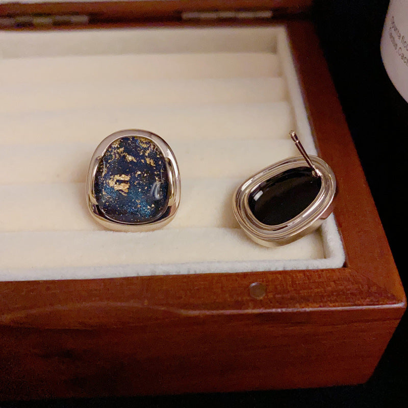 14K Gold-Plated Geometric Square Earrings - Vintage Minimalist Style