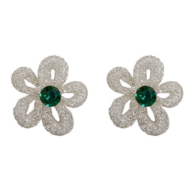 14K Gold-Plated Hollow Floral Stud Earrings – Elegant Minimalist