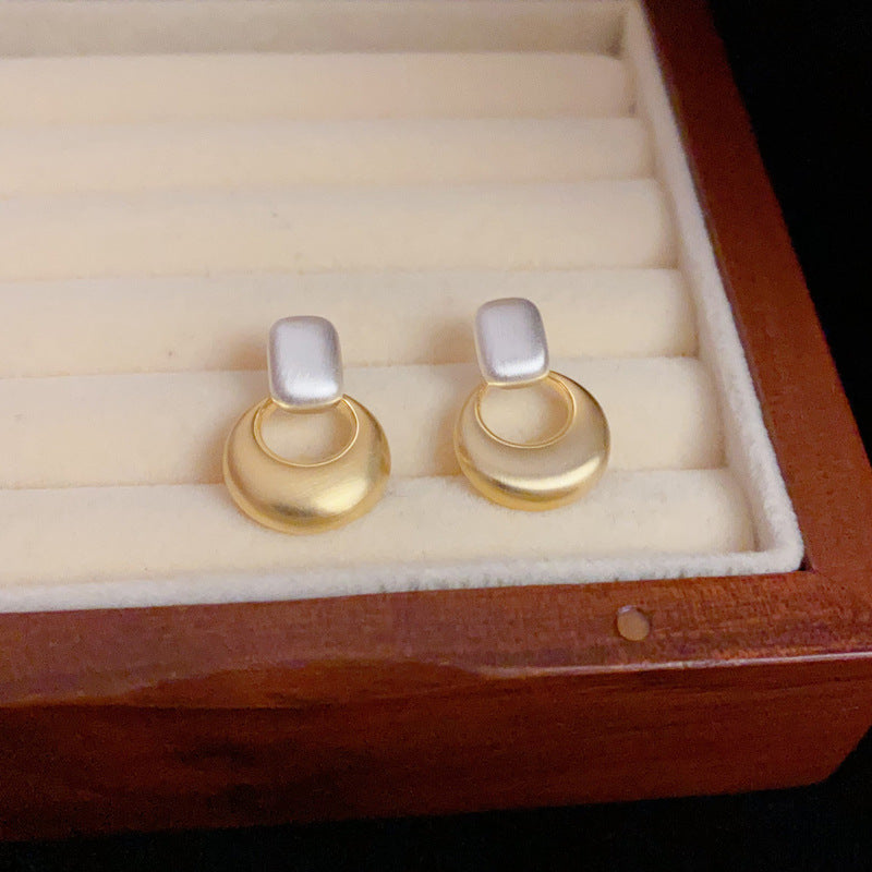 14K Gold-Plated Color-Blocked Hoop Earrings - Chic Minimalist Design