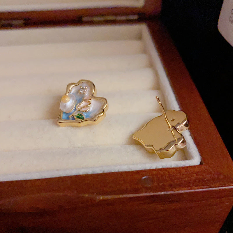 14K Gold-Plated Floral Heart Stud Earrings – Sweet Minimalist Design