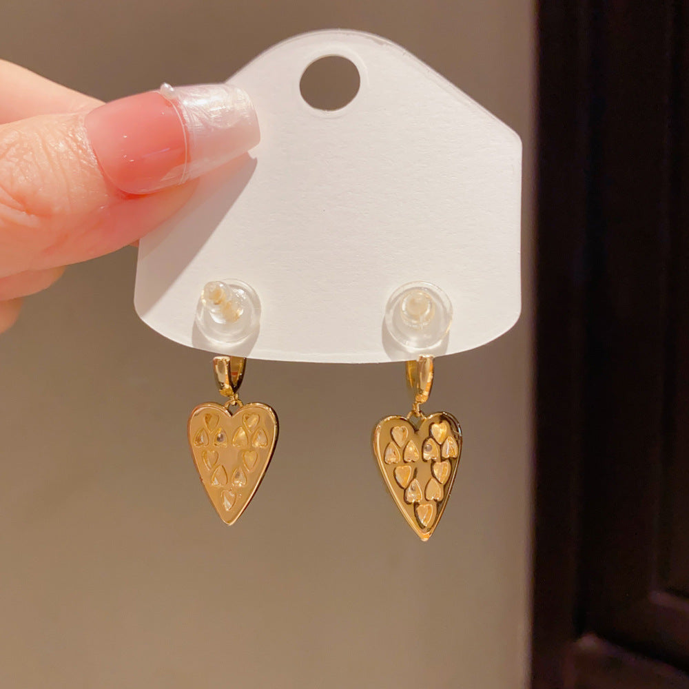 Eaioncol Two-Tone Heart Drop Earrings 14K Gold & Silver Plated