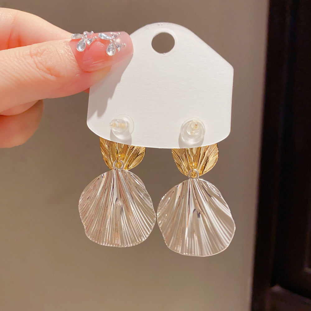 Eaioncol Two-Tone Geometric Drop Earrings 14K Gold Plated
