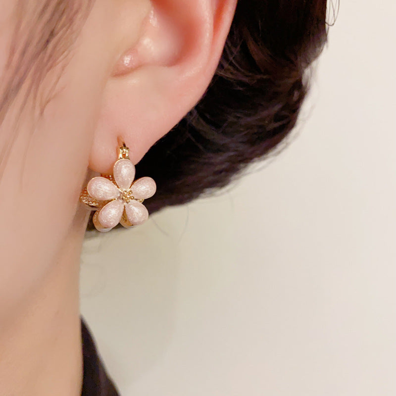 14K Gold-Plated Double-Sided Flower Earrings – Sweet Chic Design