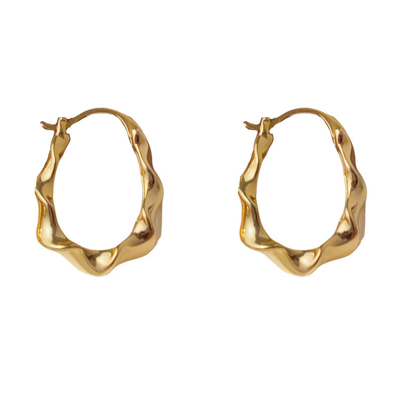 Luxury Irregular Geometric Metal Ear Cuff Earrings – Elegant Design