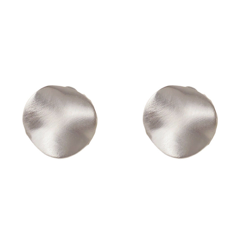 Luxury Brushed Metal Irregular Stud Earrings – Minimalist Design
