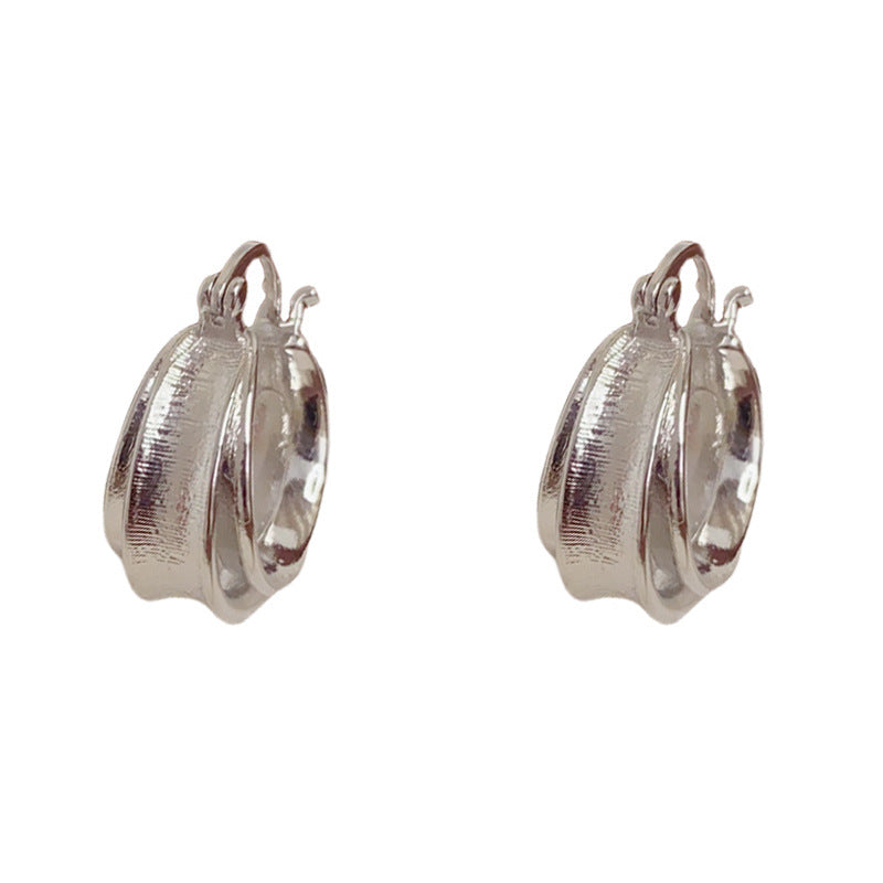 Eaioncol Geometric Metal Hoop Earrings Gold Silver