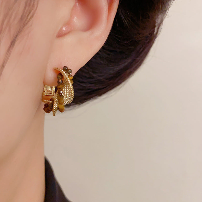 Luxury Handcrafted Metal Beaded Ear Cuff Earrings – Minimalist Design