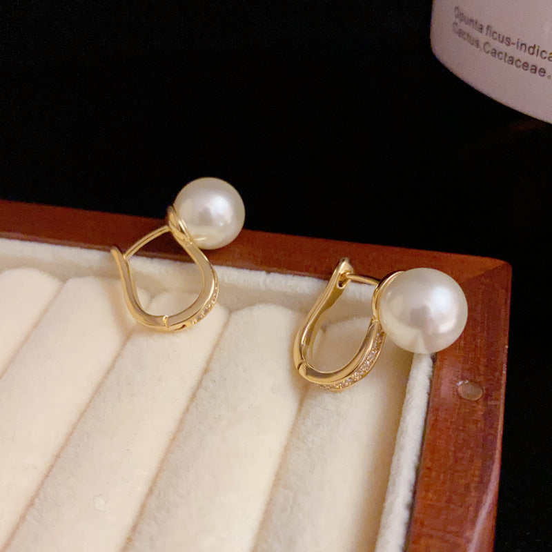 14K Gold Pearl & Silver Pearl Earrings - Chic Elegance Design