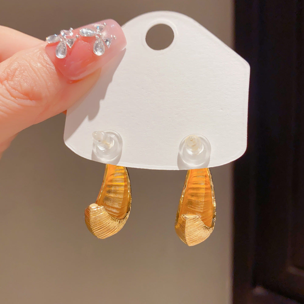 Eaioncol Textured Teardrop Hoop Earrings Gold Silver
