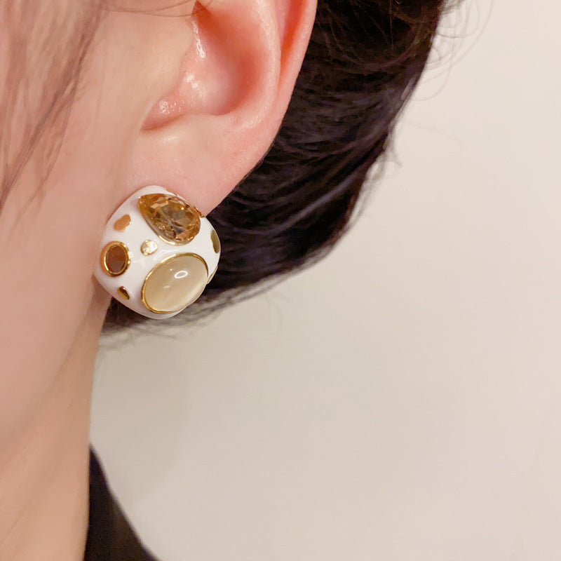 14K Gold-Plated Irregular Circle Hoop Earrings – Elegant Design