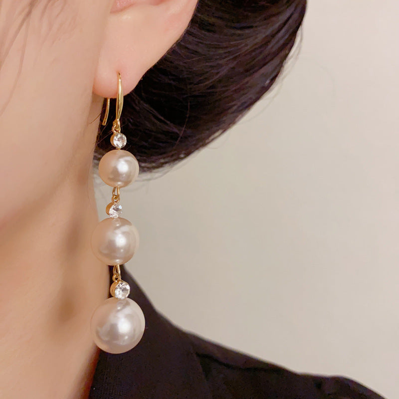 Luxury Long Pearl Tassel Drop Earrings – Elegant Design