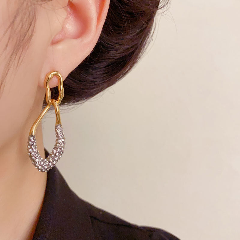 Luxury Zircon Geometric Tassel Drop Earrings – Gold Plated Design