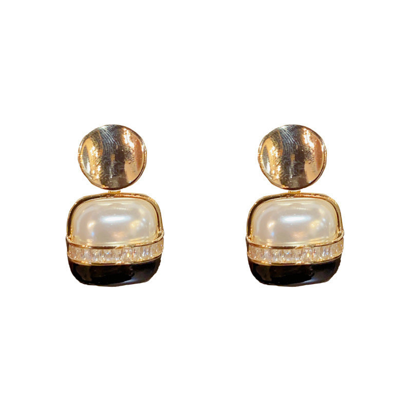 Eaioncol Enamel Square Drop Earrings 14K Gold Plated