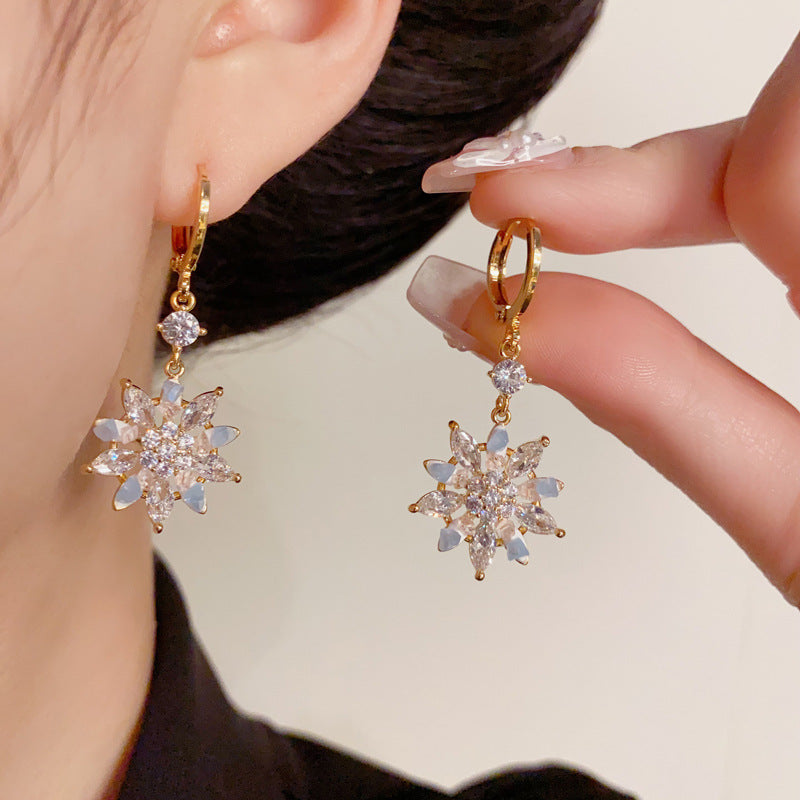 14K Gold-Plated Sparkling Sunflower Jewelry Set– Elegant Floral Design