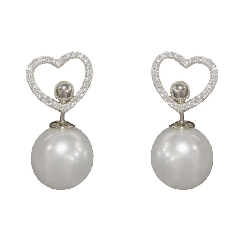 14K Gold-Plated Multi-Way Heart Pearl Earrings – Versatile & Chic