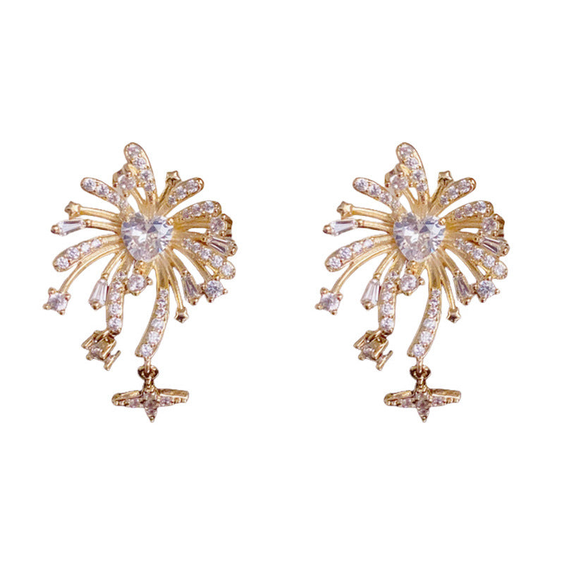 Luxury Zircon Firework Star Drop Earrings – Elegant Design