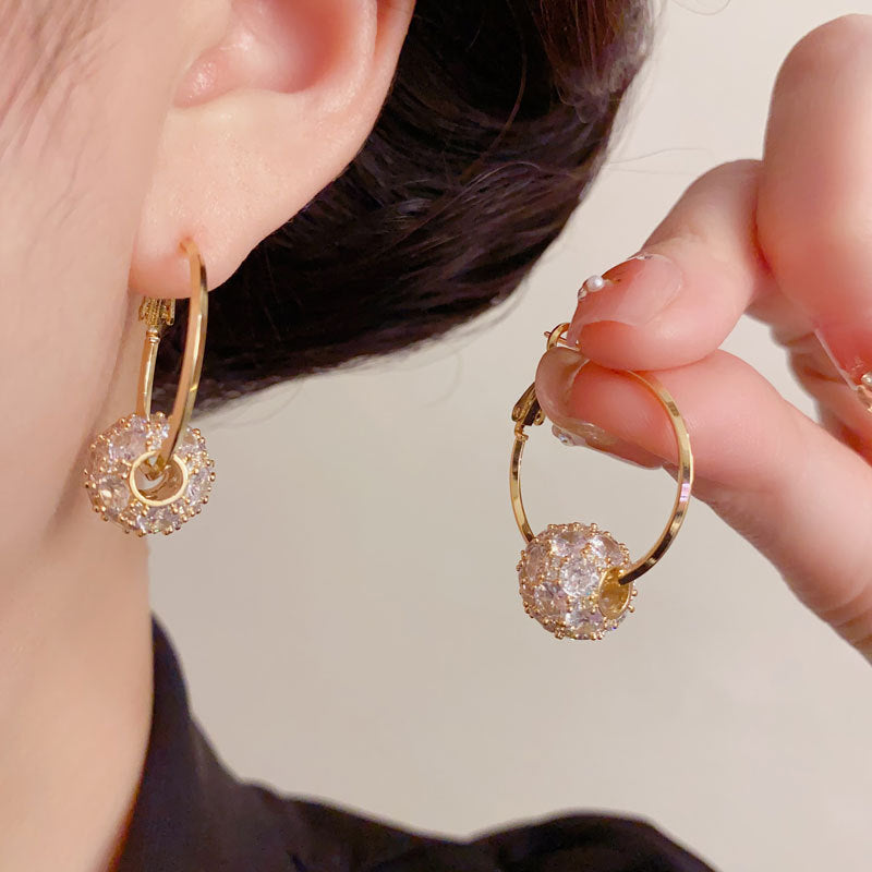 Elegant Micro-Pavé Zircon Circle Hoop Earrings – Minimalist Design
