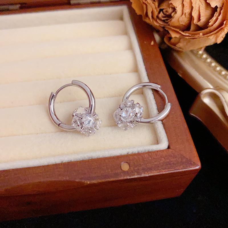 Luxury Zircon Round Ear Cuff Earrings – Geometric Elegant Design