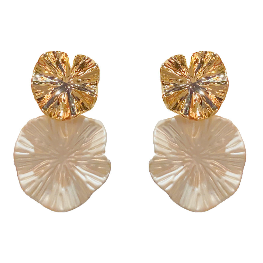 Eaioncol Two-Tone Geometric Drop Earrings Gold