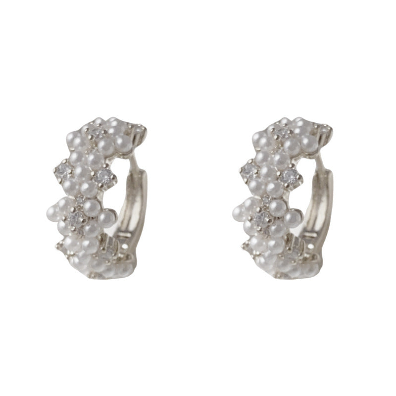 Luxury Zircon Pearl Ear Cuff Earrings – Geometric Design