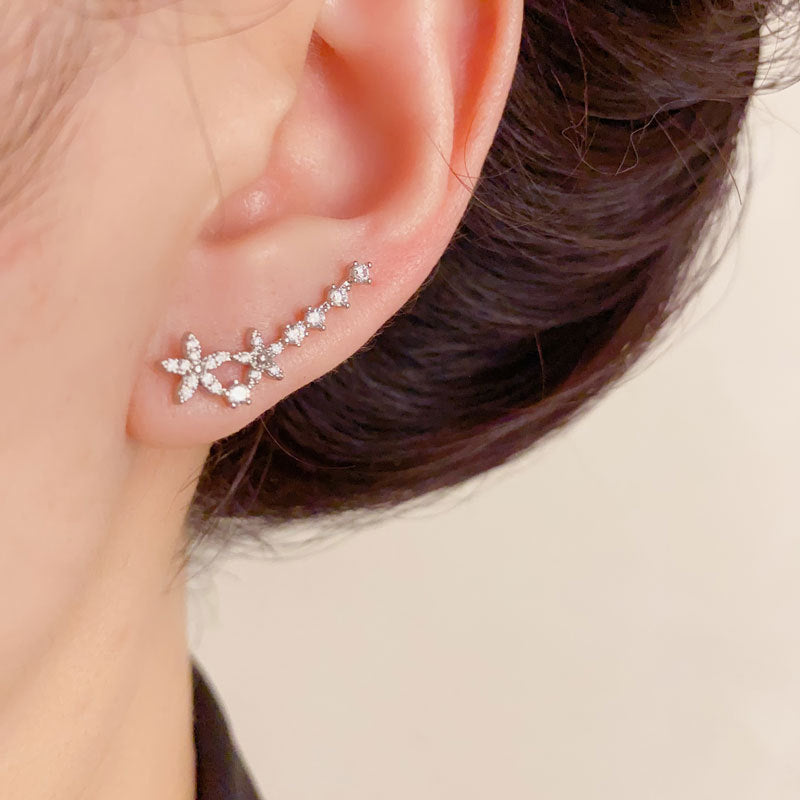 Luxury Full-Zircon Star Ear Climber Earrings – Elegant Design