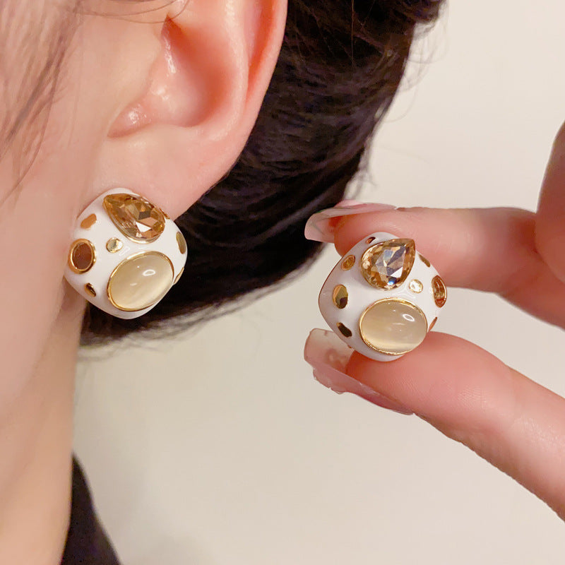 14K Gold-Plated Irregular Circle Hoop Earrings – Elegant Design