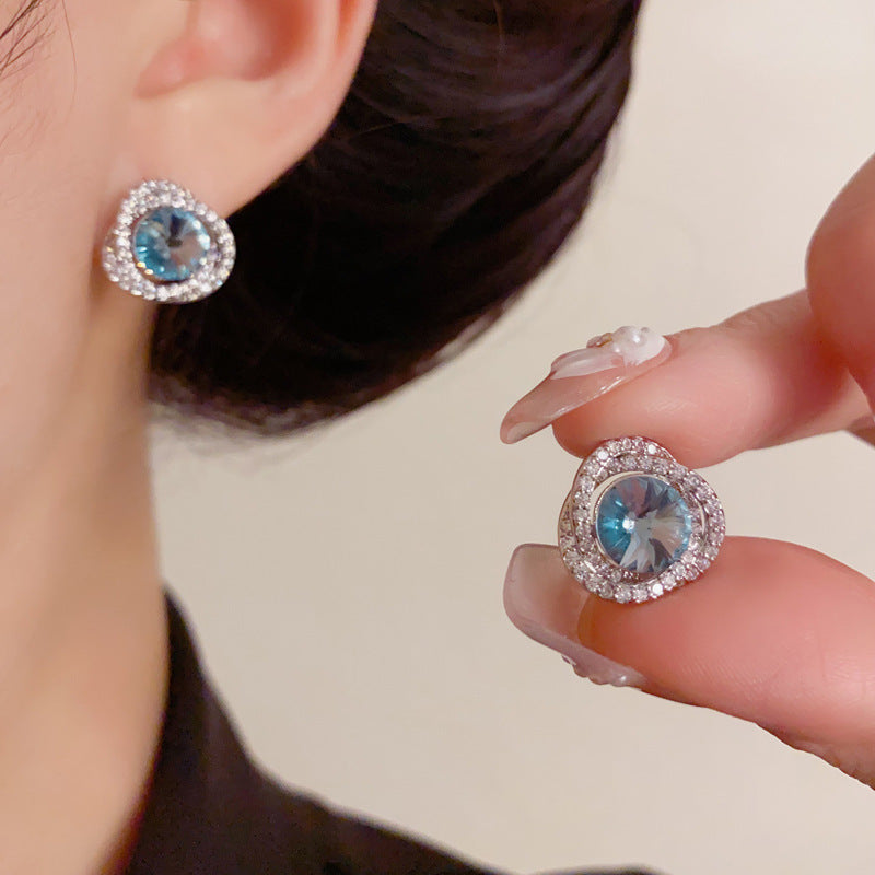 Luxury Full-Zircon Orbit Crystal Stud Earrings – Elegant Design