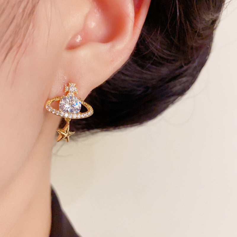 Luxury Zircon Star Stud Earrings – Elegant Design