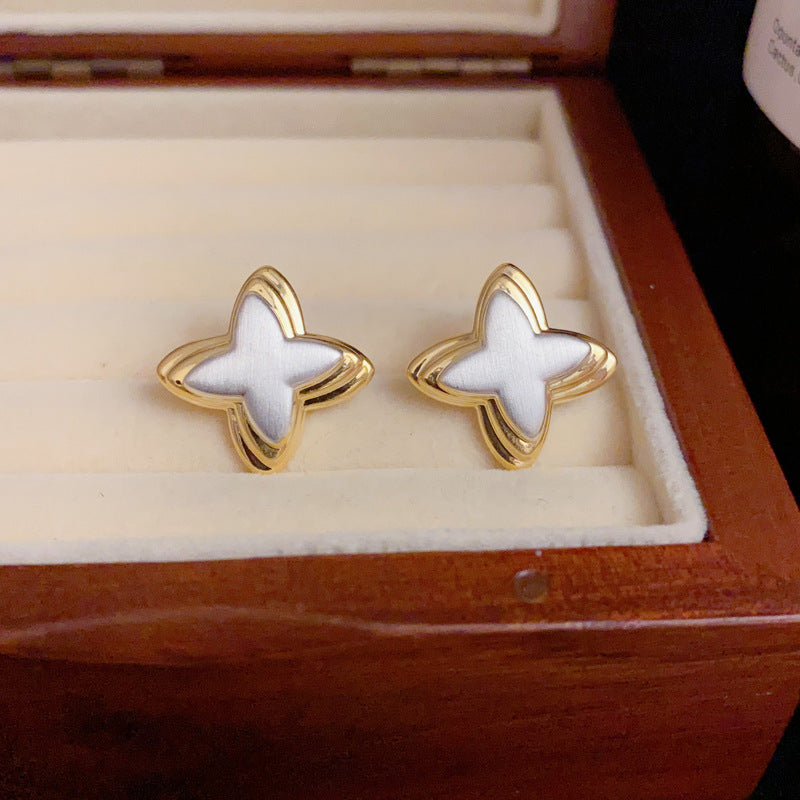 14K Gold-Plated Multilayer Starburst Earrings - Unique Minimalist