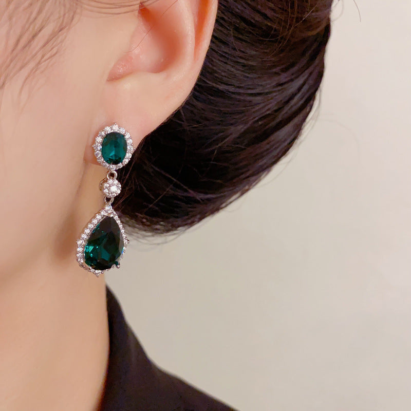 Luxury Zircon Teardrop Tassel Drop Crystal Earrings – Elegant Design
