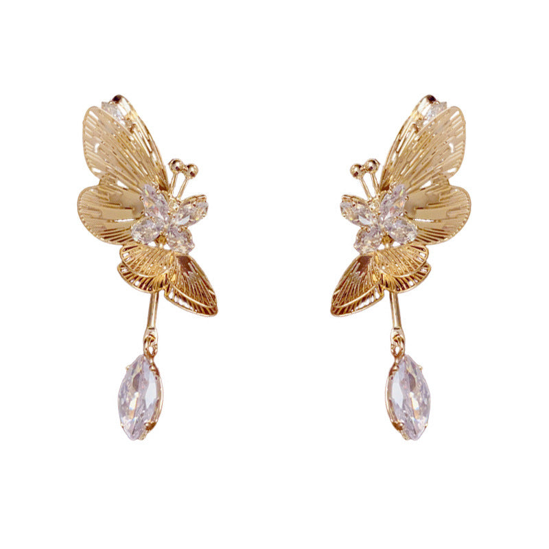 Luxury 3D Butterfly Tassel Drop Earrings – Elegant Design